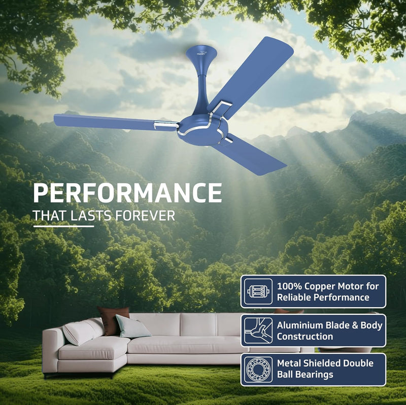 V-Guard Exado Pro ES BLDC 1200 mm Ceiling Fan (Riband Blue Matte)-5