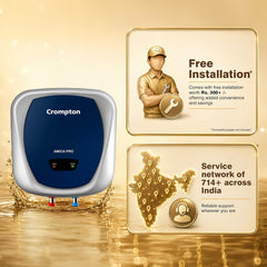 Crompton Amica Pro 25L 5‑Star Storage Water Heater (Geyser) | Glassline Tank for Hard Water | Free Installation | 8 Bar High‑Rise Pressure | 5‑Level Safety | Rust‑Proof Body | 2kW Fast Heating