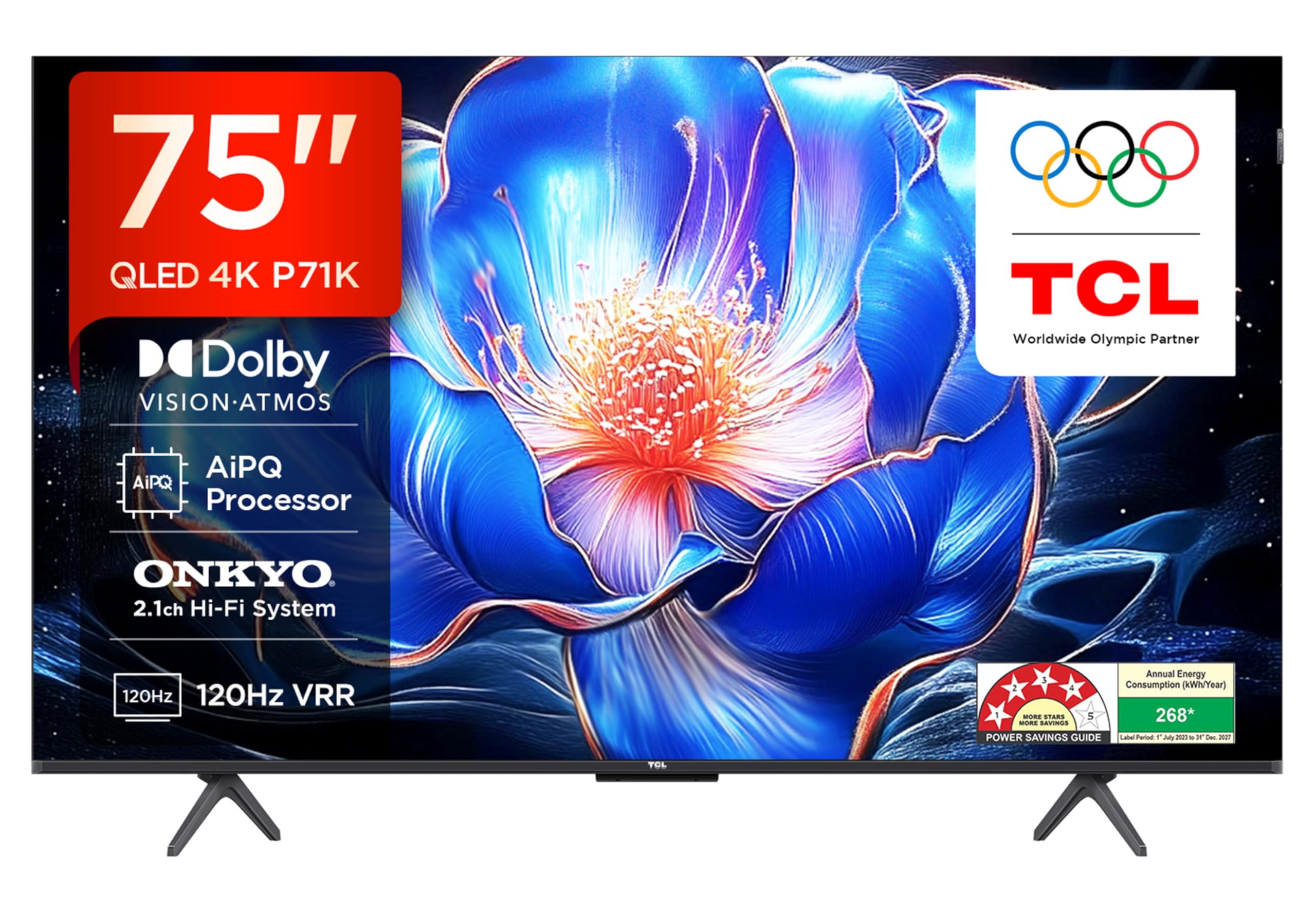 TCL 165 cm (65 inches) 4K Ultra HD Smart QLED Google TV 65P71K