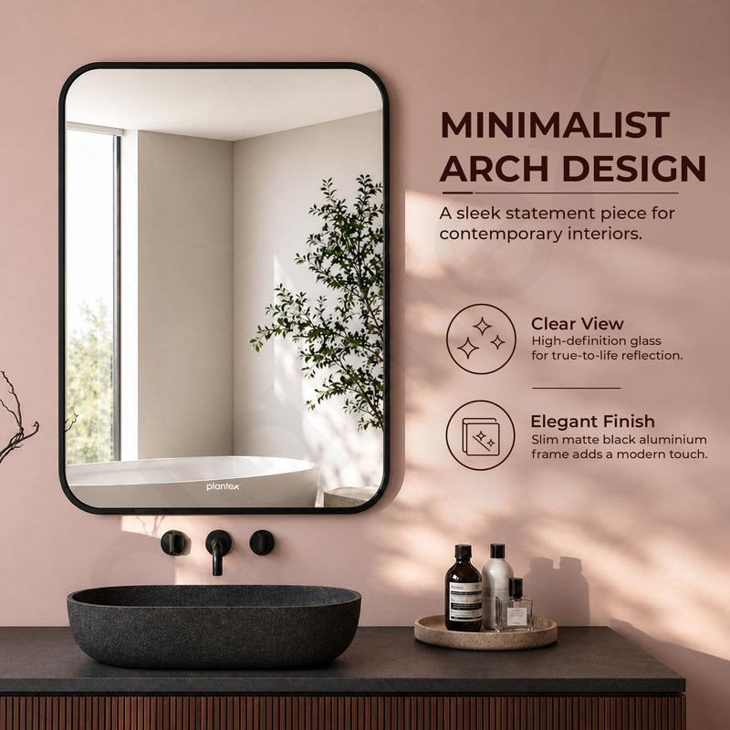 Plantex Aluminium Frame Mirror for Wall/Rectangle Wall Mount Mirror for Bedroom/Dressing Room/Living Room/Entryway - (18x24 Inch-Black)-4