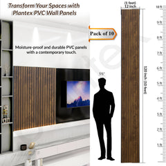 Plantex PVC Wall Panel/Louvers Panel for Wall/3d Wall Panel for Interior Wall Decor/Eco-Friendly Fluted Panel for Wall/- Pack of 10,Covers - 100 Sq. Ft (Walnut Brown-12 Inch x 10 Ft)-2