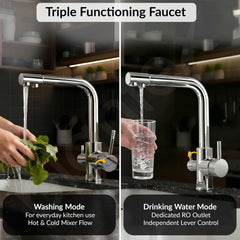 Plantex Kitchen Sink Faucet/Kitchen Tap Handle Brass and Body is 304 Grade Stainless Steel/Double Handle Kitchen Mixer Tap Hot and Cold/360° Swivel Spout Sink Taps - (7908, Chrome)-6