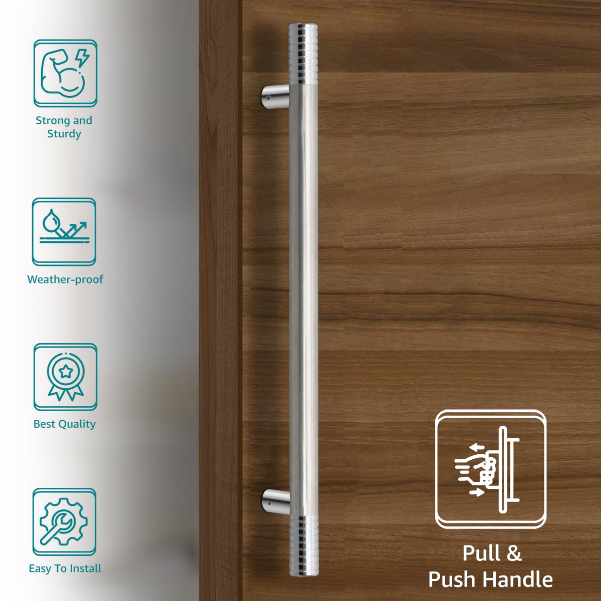 Plantex Heavy Duty Door Handle for Main Door/Pull Push Door Handle/24 inch Main Door Handle/Handle for Home/3 Years Warranty Pack of 1 (Satin)-3