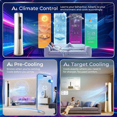 Haier 2 Ton 3 Star Wi-Fi Smart Spartan Tower Split AC (HEXA Inverter, AI Cooling, Energy Saving & Self-Clean, 7 in 1 Convertible, Copper, Cools in 10 (HTA24S-GAI3NB-I))-3