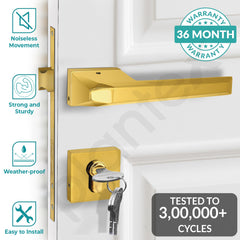 Plantex Brass Main Door Locks for Home/Premium Door Lock with 3 Years of Warranty/Mortise Handle for Door - Main Door Lock Set (PT-003- Gold)-2