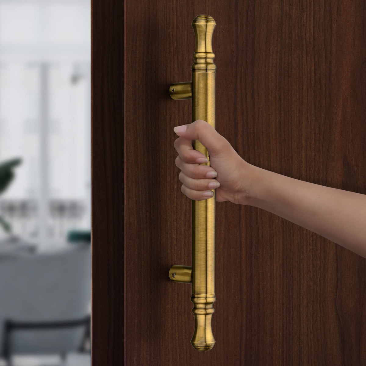 Plantex 14 inch Main Door Handle/Heavy Duty Door Handles for Main Door/Pull-Push Handle for Glass & Wooden Doors - Pack of 1 (Brass Antique) - 3 Years Warranty-2