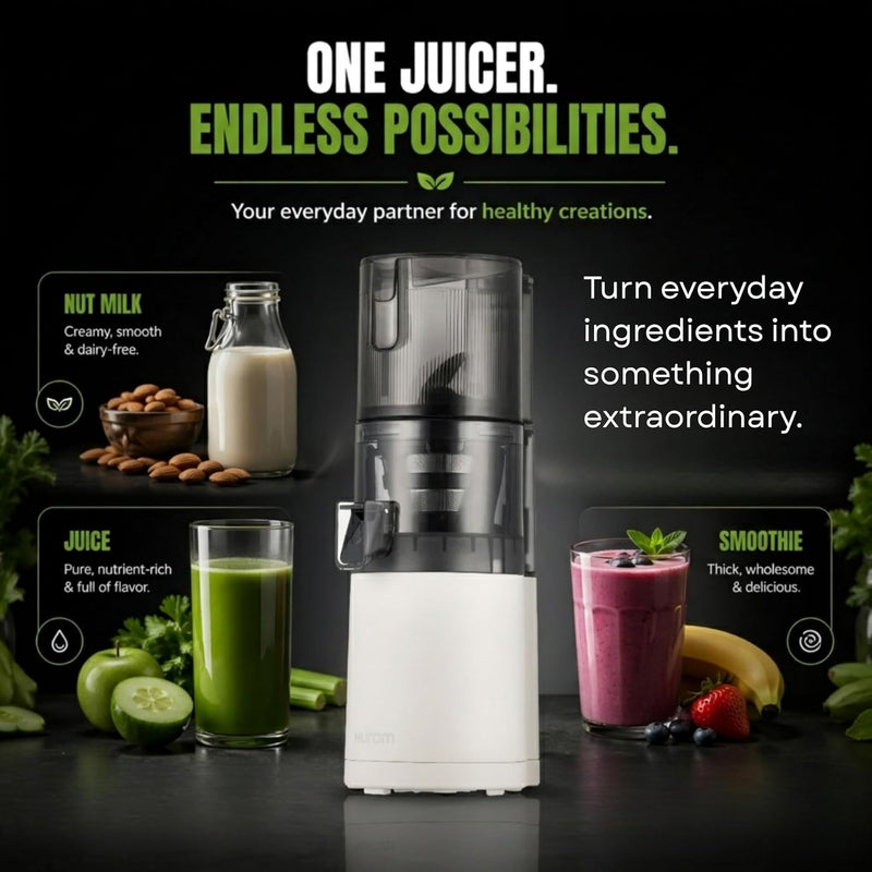 Hurom E30ST Cold Press Juice for Home, Advanced Cold Press Technology for 20% More Juice, All-in-1 Juicer for Fruits, Vegetables & Nut Milk, World's No. 1 Slow Juicer Brand since 1974, 12 Yrs Warranty