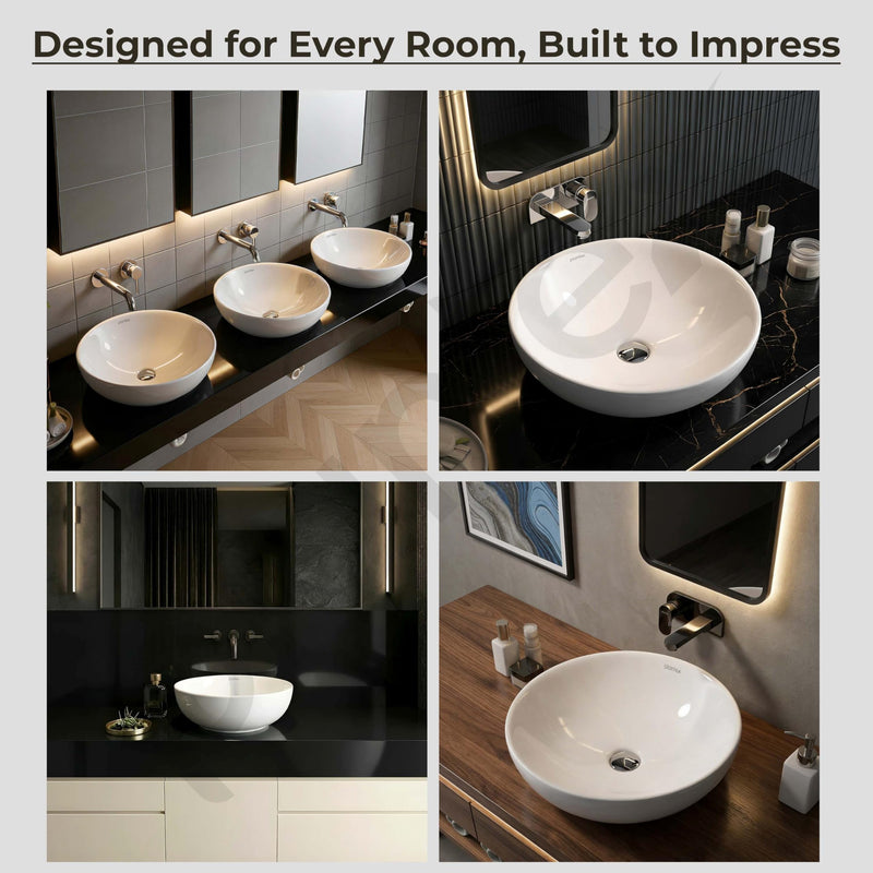 Plantex Platinum Ceramic Table Top Wash Basin/small Basin for Bathroom with 10 Years Glaze Warranty by Plantex (15.5 x 15.5 x 5 Inch - White)-4