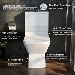 Plantex Siphonic Flush System Rimless Ceramic Commode/S Trap Western Toilet with Siphonic Vacuum Flush/One Piece Western Commode with Soft Close Toilet Seat - (White)-2