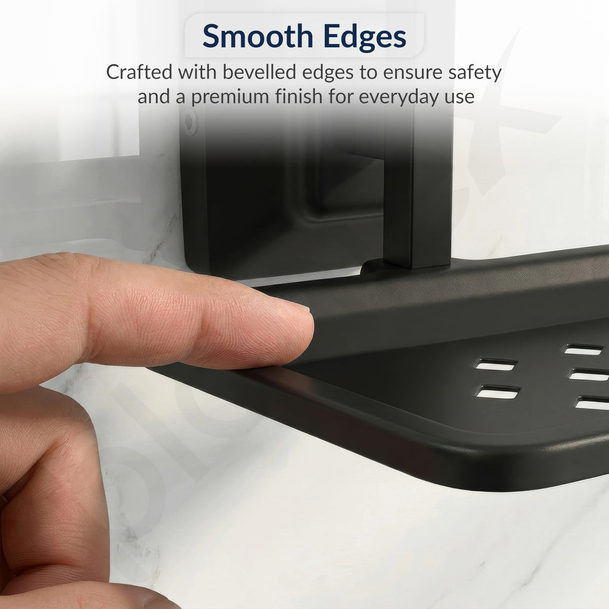 Plantex 304 Grade Stainless Steel Soap Holder for Bathroom/Soap Dish/Soap Stand/Bathroom Accessories - Squaro (Black)-5