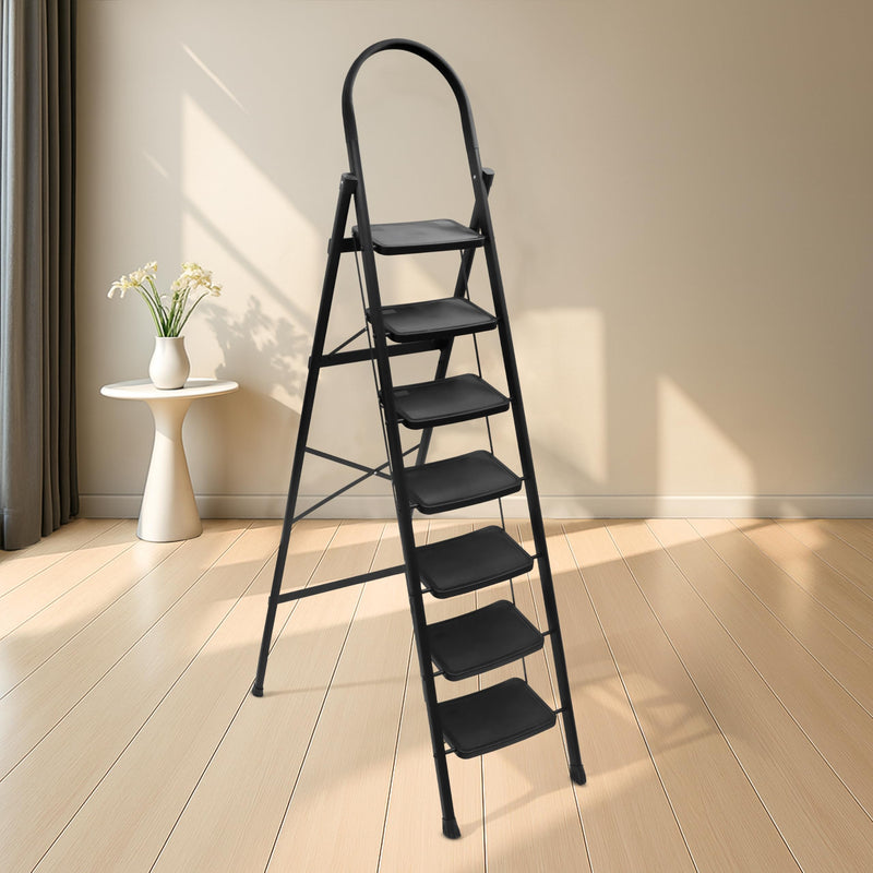 Plantex Premium 4 Step Steel Ladder/Ladder for Home/Wide Anti-Skid Wide Step Ladder/Capacity Upto 150 Kg (Blue & Black)