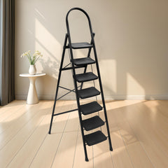 Plantex Premium Steel - 7 Step Ladder/Wide Anti Skid Steps/Heavy Duty Multipurpose Foldable 7 Step Ladder(Blue & Black)