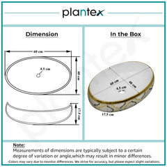 Plantex Tabletop Wash Basin for Bathroom/Designer Ceramic Basin/Vessel Sink Basin for Home/Office/Hotel (23.5 x 16 x 7 Inch - White & Gold)-3