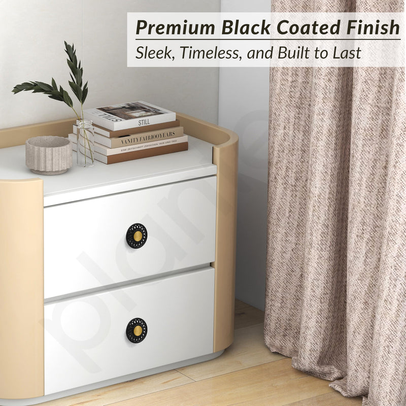Plantex Knobs for Drawer/Cabinet Knob/Round Drawer Knobs/Pull-Push Knob for Kitchen/Bedroom/Drawers - Pack of 2 (Black)-4