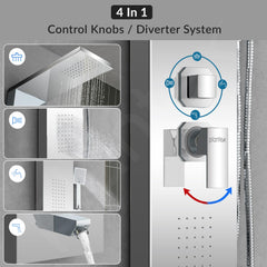Plantex 304 Grade Stainless Steel Shower Panel for Bathroom with Showerhead/Hand Shower/Body Massage Jets/Bathroom Shower System-(KM-8111)-5