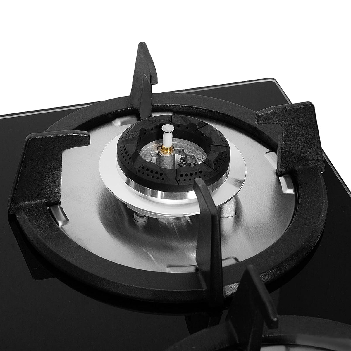 Faber Hob 4 Burner | Auto-Ignition | Spillage Proof | HOB SUPERIA HT904 BR AI N | Concealed Chamber | Metal Knobs | Pan 