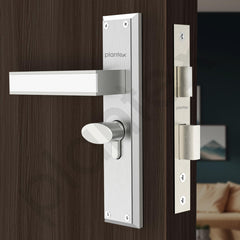 Plantex Heavy-Duty Door Lock Set - Main Door Lock Handle Set/ 6-Lever Lock Mechanism with 3 Years of Warranty/Mortise Lock with 3 Keys, Brass Lock Body & Cylinder(8081 - Chrome & Matt)-4