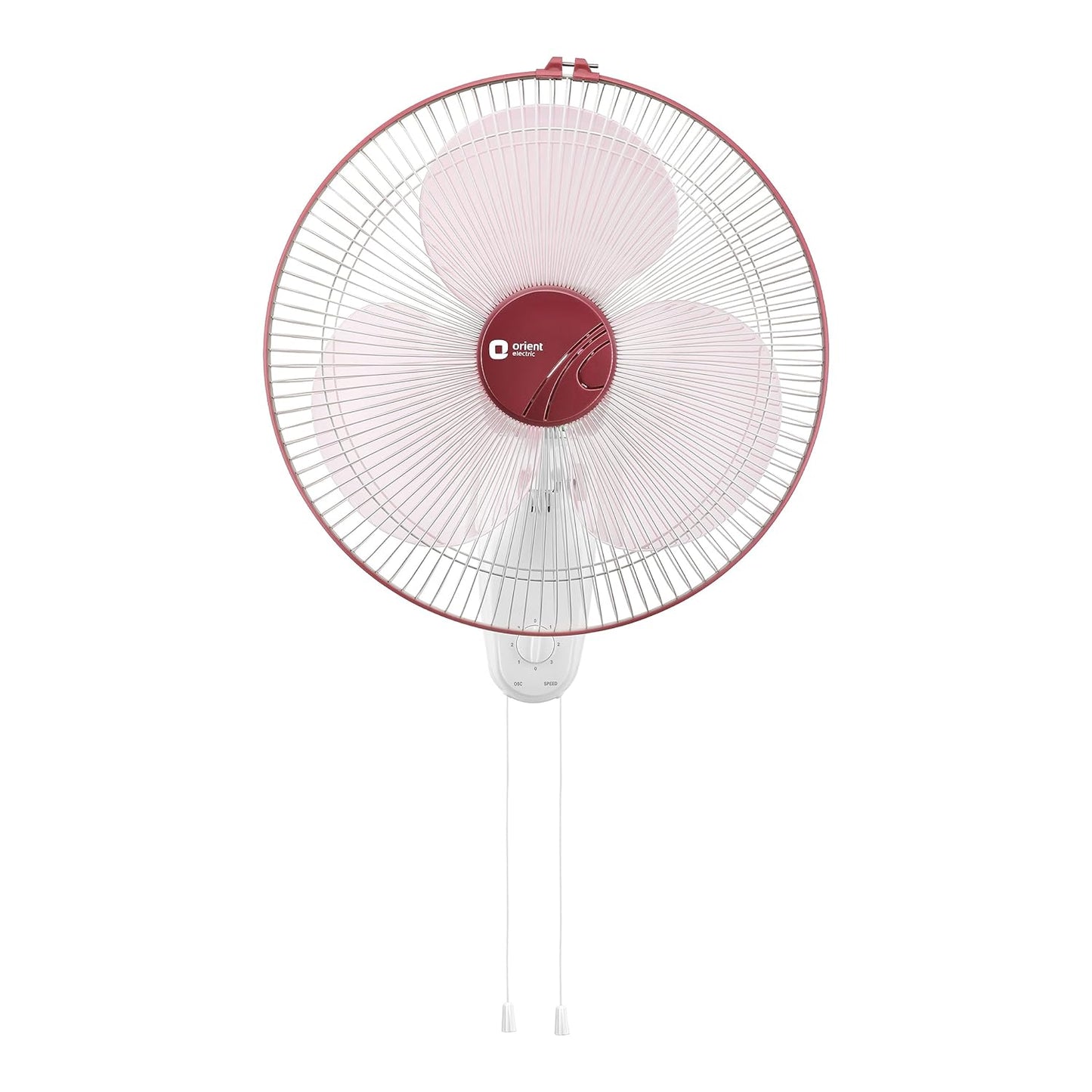 Orient Electric 400 MM Wall-44 Wall Fan | Wall Mount Fan for Home & Kitchen | Powerful Motor with High Air Delivery | Smooth Oscilation, 3-Speed Control | 2 Years Warranty by Orient | Red