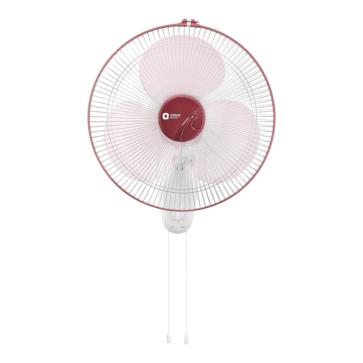 Orient Electric 400 MM Wall-44 Wall Fan | Wall Mount Fan for Home & Kitchen | Powerful Motor with High Air Delivery | Smooth Oscilation, 3-Speed Control | 2 Years Warranty by Orient | Red