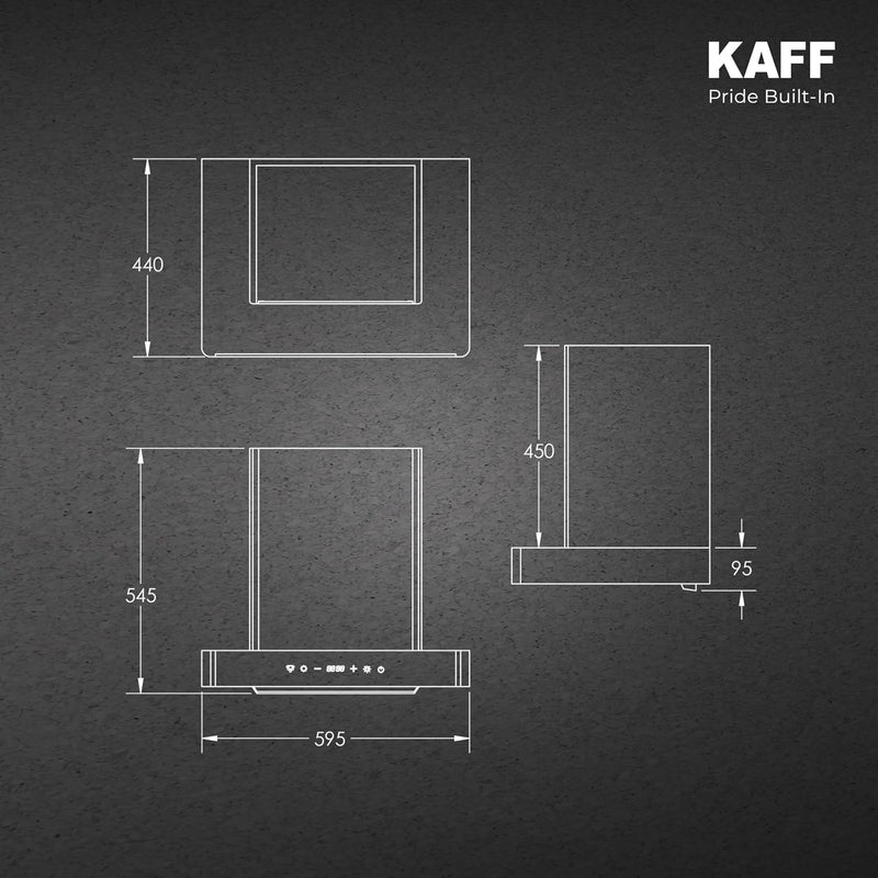 Kaff XPRO 60 cm Filterless Auto Clean Kitchen Chimney | 1400 m³/hr Suction | Motion Sensor & Touch Control | Black Glass