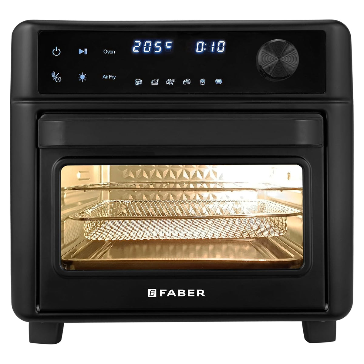 Faber Air Fryer Oven 14L 1400W|View Window| Digital control|Convection Function|Bake Tray, Tray Handle & Crumb Tray|Dish