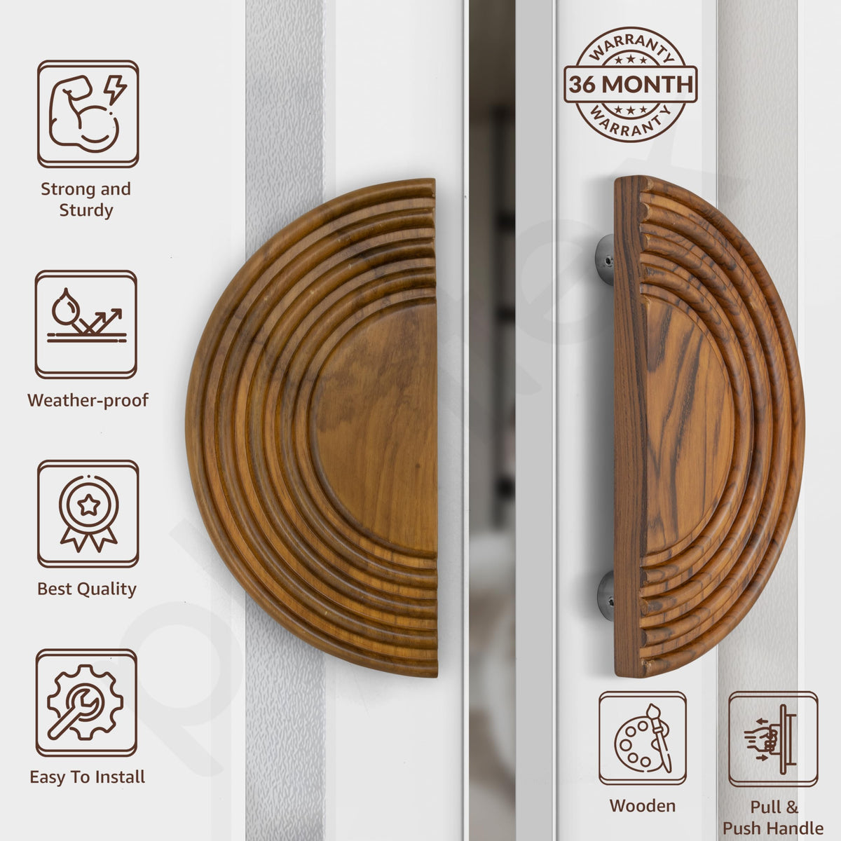 Plantex 8 Inch Main Door Handle/Wooden Handle for Door/Pull-Push Door Handle/Door Accessories (Pack of 1)-2