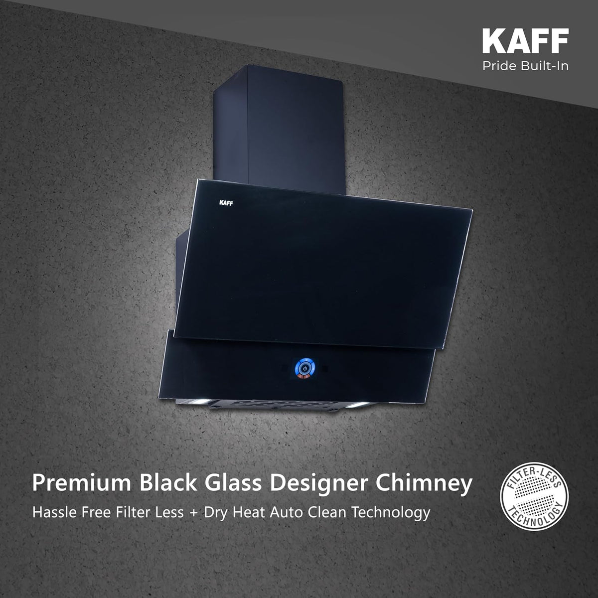 Kaff 60 cm, 1350 m³/hr Slant Kitchen Chimney | Powerful Suction | Touch Control with Digital Display | Gesture Control |