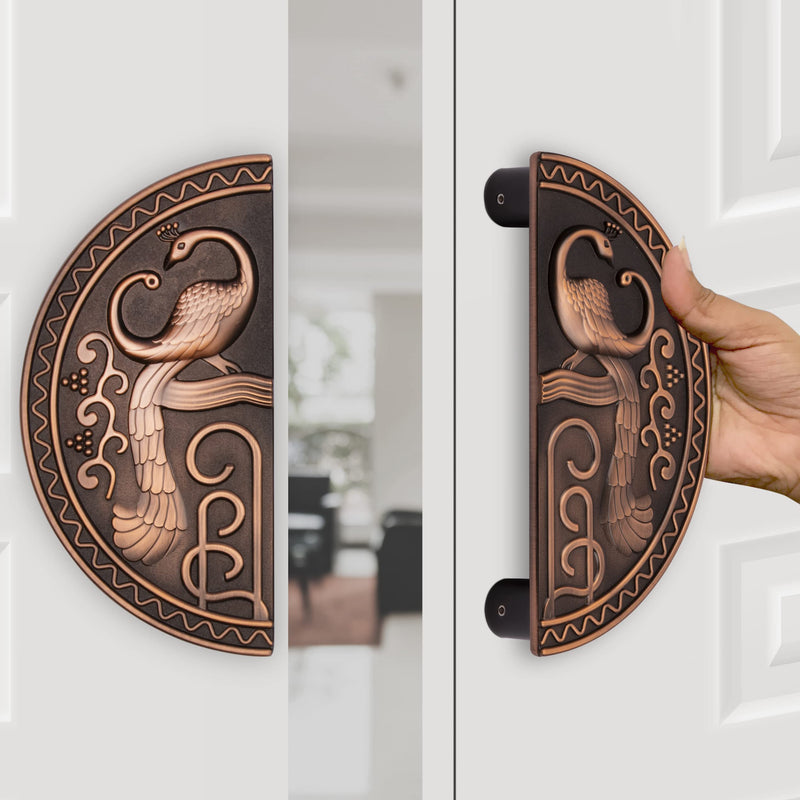 Plantex 8 inches Heavy Duty Main Door Handle/Pull Push Round Shape Handle for Main Door & Home Decor/3 Years Warranty (323-Copper Antique Finish)-2