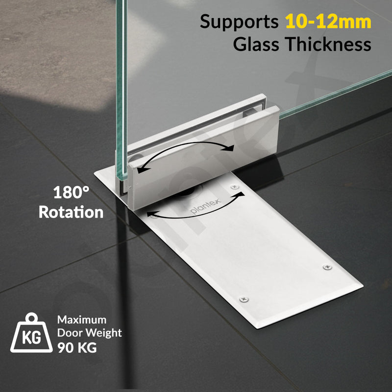 Plantex Floor Spring for Glass Door/Patch Lock/Patch Tap/Tuffen Glass Door Accessories - Pack of 1 (Matt, 90 kg)-5