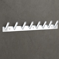 Plantex Wall Hooks for Hanging Cloth/Stainless Steel Towel Hangers/Bathroom Robe Hooks/Door Hangers/Square Wall Hook/Hook Rail for Hanging Keys - 8 Hooks (Pack of 1, Chrome)-1