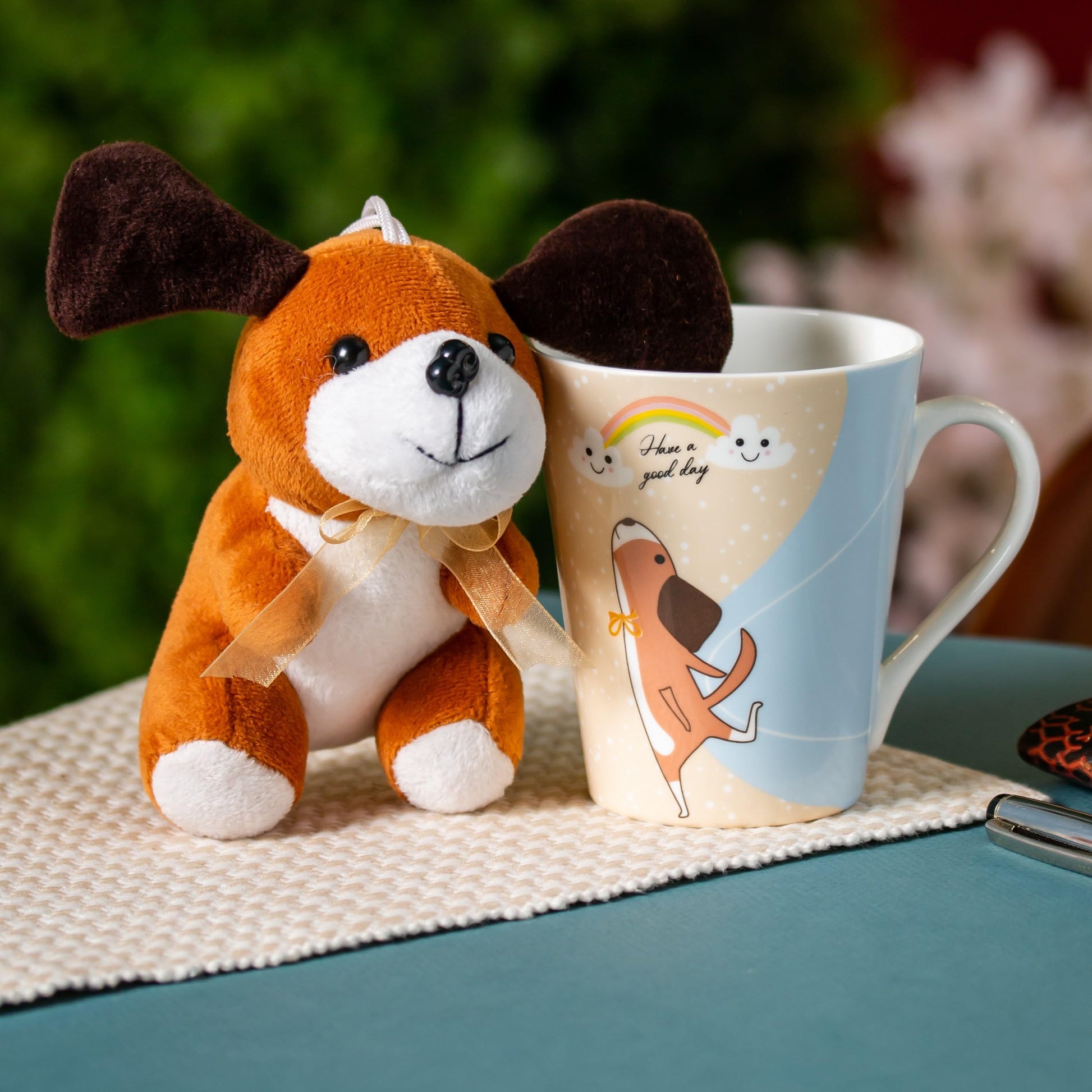 Clay Craft Printed Fine Ceramic Zing Milk Mug with Toy - 340 ml- 1 Piece (Be Happy - Elephant)