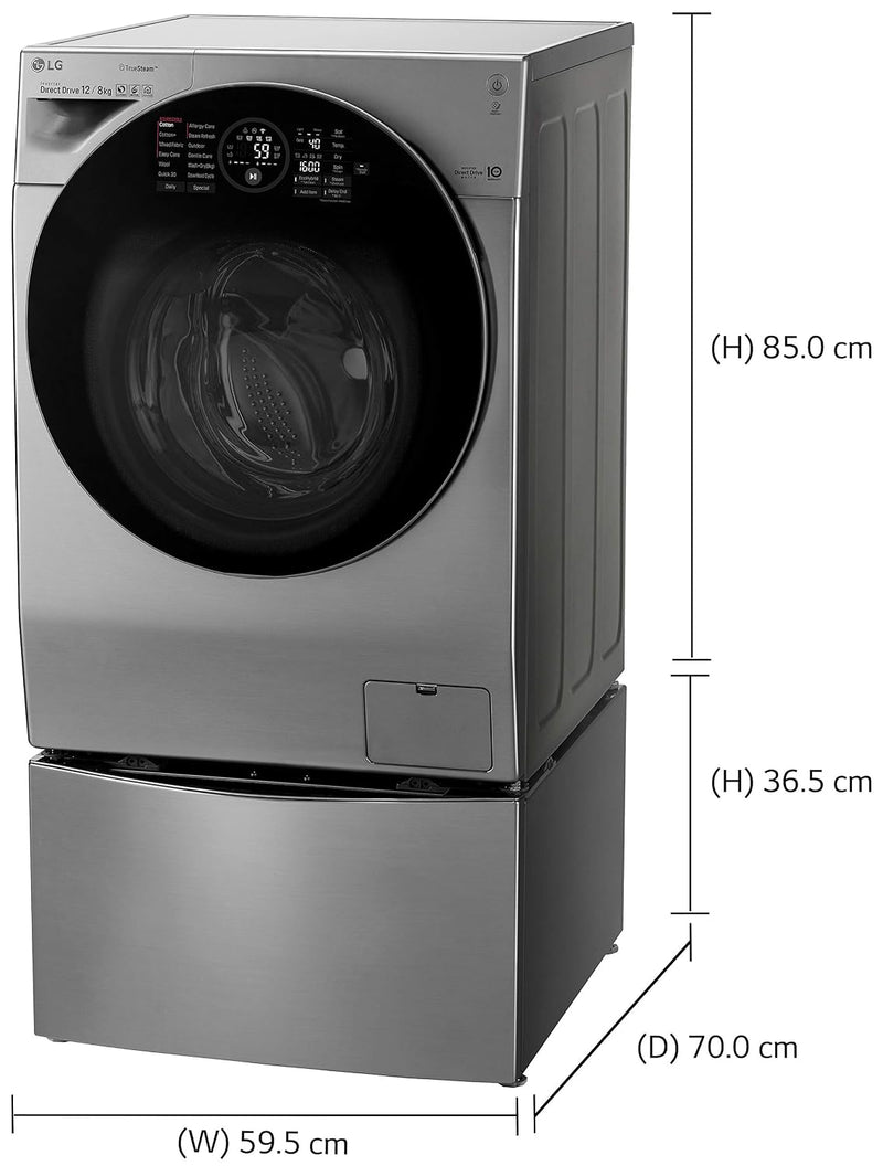 LG 12 kg Inverter Wi-Fi Fully-Automatic Front Loading Washer Dryer (FH6G1BCHK6N, STS, Inbuilt Heater)-2