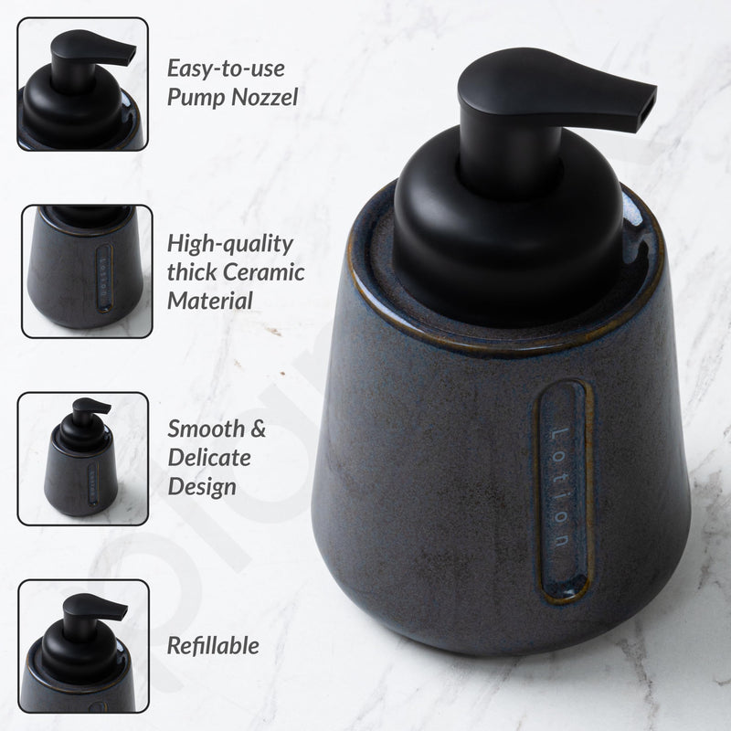 Plantex Ceramic Soap Dispenser for Washbasin/Hand Soap Dispenser/Soap Dispenser for Kitchen/Bathroom Accessories - Pack of 1 (Model APS-NZBA-430)-4