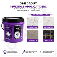 Plantex Lexora Epoxy Grout/3-Part Epoxide Resin Tile Grout/Floor & Wall Tiles Joints/Waterproof & Stain Proof/Bathroom & Industrial Use - 1 kg (Show White)-6