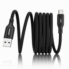 Philips DLC4150AB/94 18W Type-A to Type-C Fast Charging Cable (1.5m, Dark Slate)