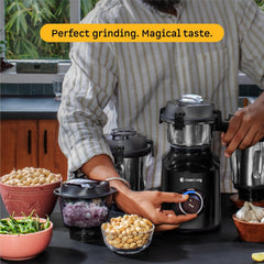 Atomberg Zenova Mixer Grinder | Unique Coarse Mode for Silbatta-like Texture | Intelligent BLDC Motor | Safety Features | 4 Jars including Chopper | Hands-Free Operation (Black)