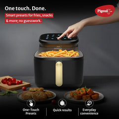 Pigeon by Stovekraft Healthifry 5.4L Digital Air Fryer | 1500W |See Through Glass Window|360° Rapid Air Circulation |80%