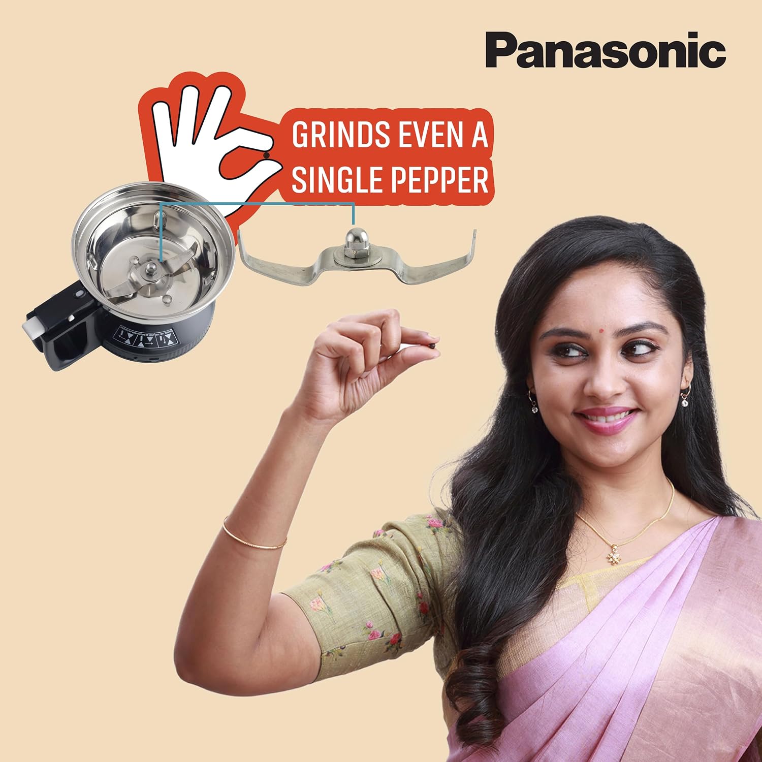 Panasonic Heavy Duty Mixer Grinder For Kitchen MX-AE387 (Lavender