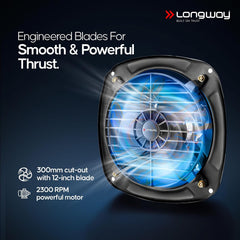 LONGWAY Ventilo 12 Inch 300 mm Energy Efficient Exhaust Fan-3