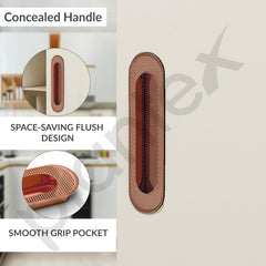 Plantex Sliding Door Handle/Concealed Handle for Sliding Door/160mm Concealed Handle for Wardrobe/Kitchen Cabinet - Pack of 4 (PVD Rose Gold) (Model APS-DTC-3770)-4