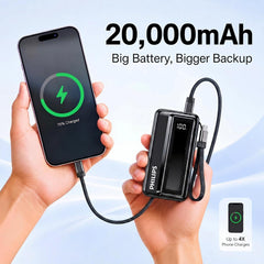 Philips DLP2721NB/94 20000mAh 45W Fast Charging Power Bank with Built-in Type-C Cable (Dark Slate)