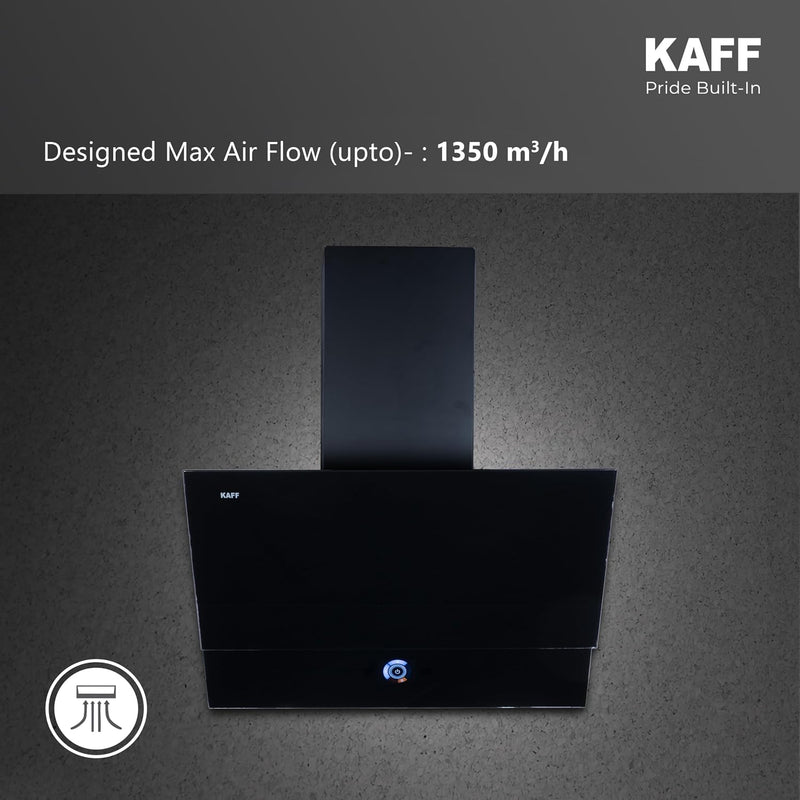 Kaff 60 cm, 1350 m³/hr Slant Kitchen Chimney | Powerful Suction | Touch Control with Digital Display | Gesture Control |
