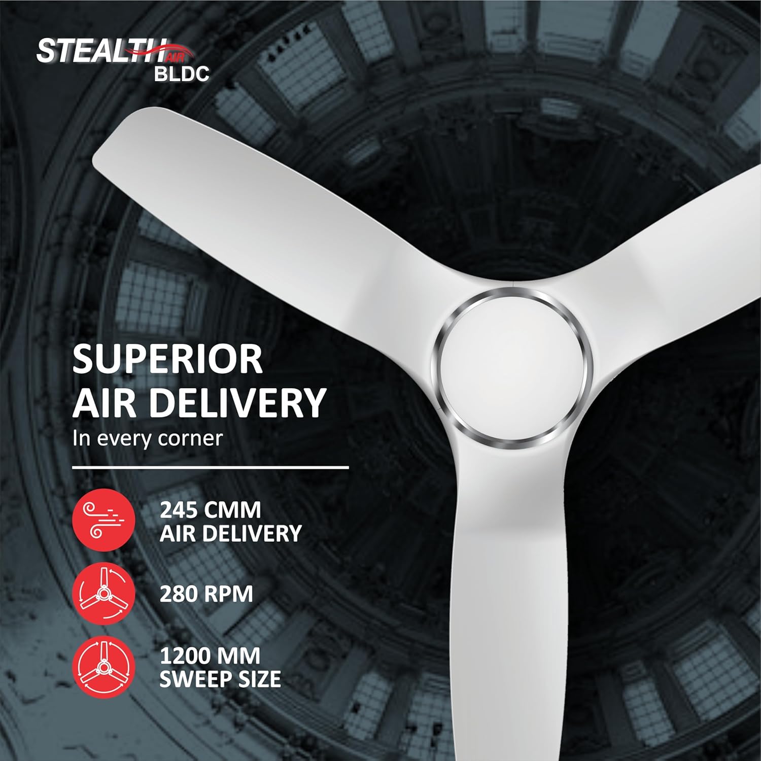 Havells Stealth Air BLDC 1200mm Ceiling Fan| Upto 55% Energy Saving| Silent & Premium| 5 stars Rating| 100% Copper Motor| RF Remote, Memory Backup, Timer| (Pearl White, Pack Of 1)