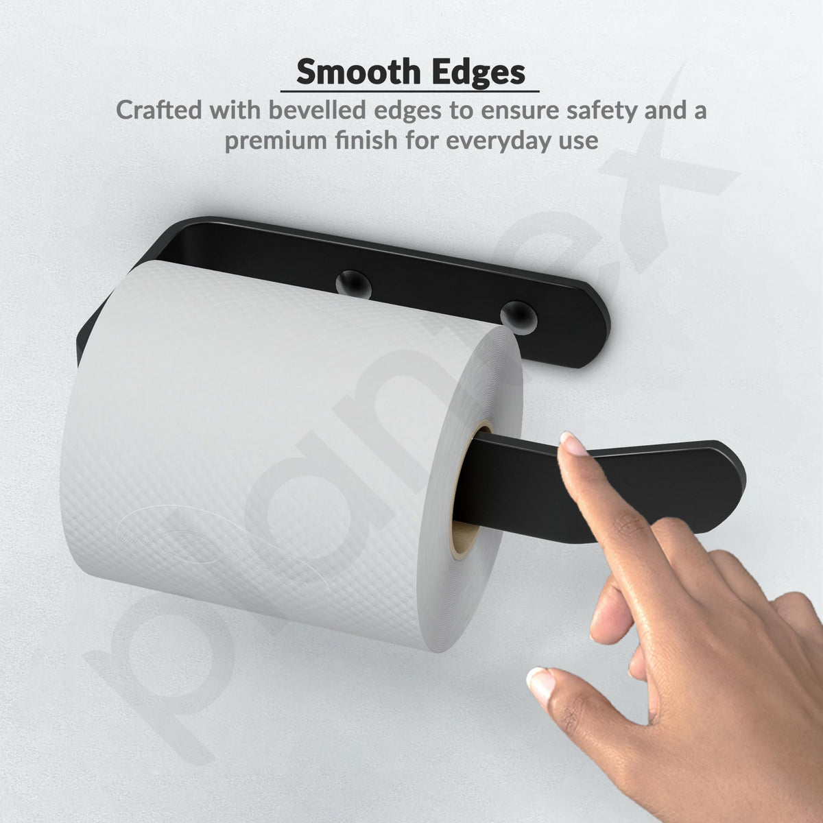Plantex Space Aluminium Toilet Paper Roll Holder/Tissue Paper Holder/Toilet Paper Holder for Bathroom Accessories (Black)-6