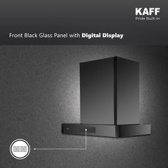 Kaff XPRO 60 cm Filterless Auto Clean Kitchen Chimney | 1400 m³/hr Suction | Motion Sensor & Touch Control | Black Glass