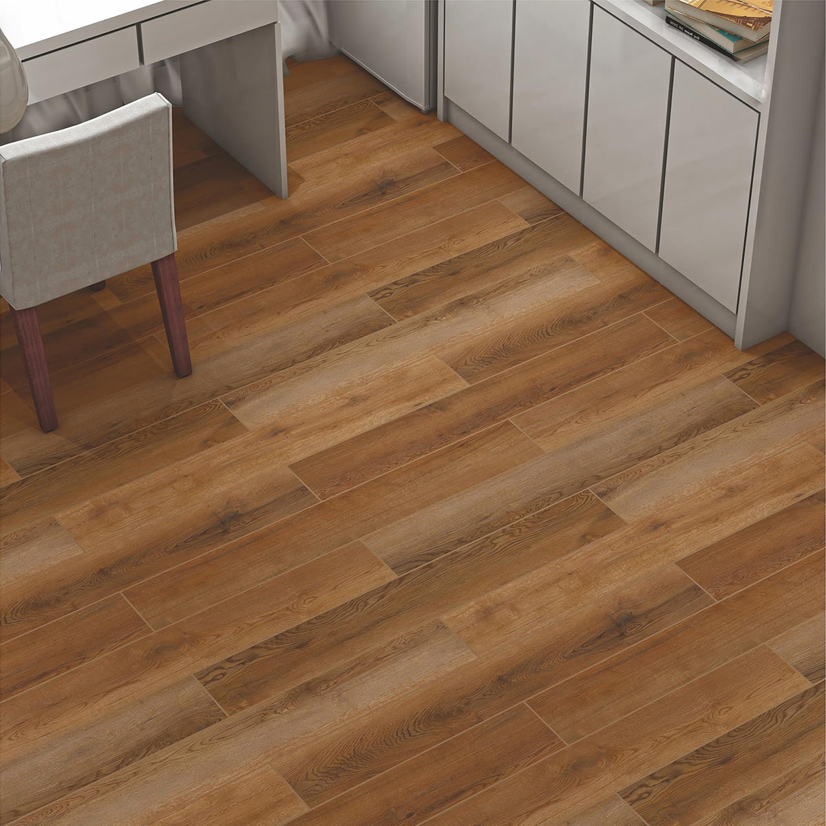 Plantex SPC Tiles for Floors/Interlocking Sound Insulated Floor Tiles/Click N Lock Wooden Flooring for Livingroom/Kitchen -30 Square Feet/10 Tile,Legacy Wood-DIY Installation(Water&Fire Resistant)