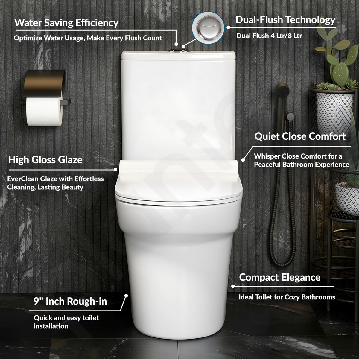 Plantex Ceramic Commode for Toilet/One Piece Western Toilet with 6D Siphonic Flush/Commode with Soft Closing Toilet Seat - S Trap - (ASTA, White)-2