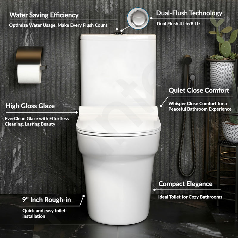 Plantex Ceramic Commode for Toilet/One Piece Western Toilet with 6D Siphonic Flush/Commode with Soft Closing Toilet Seat - S Trap - (ASTA, White)-2