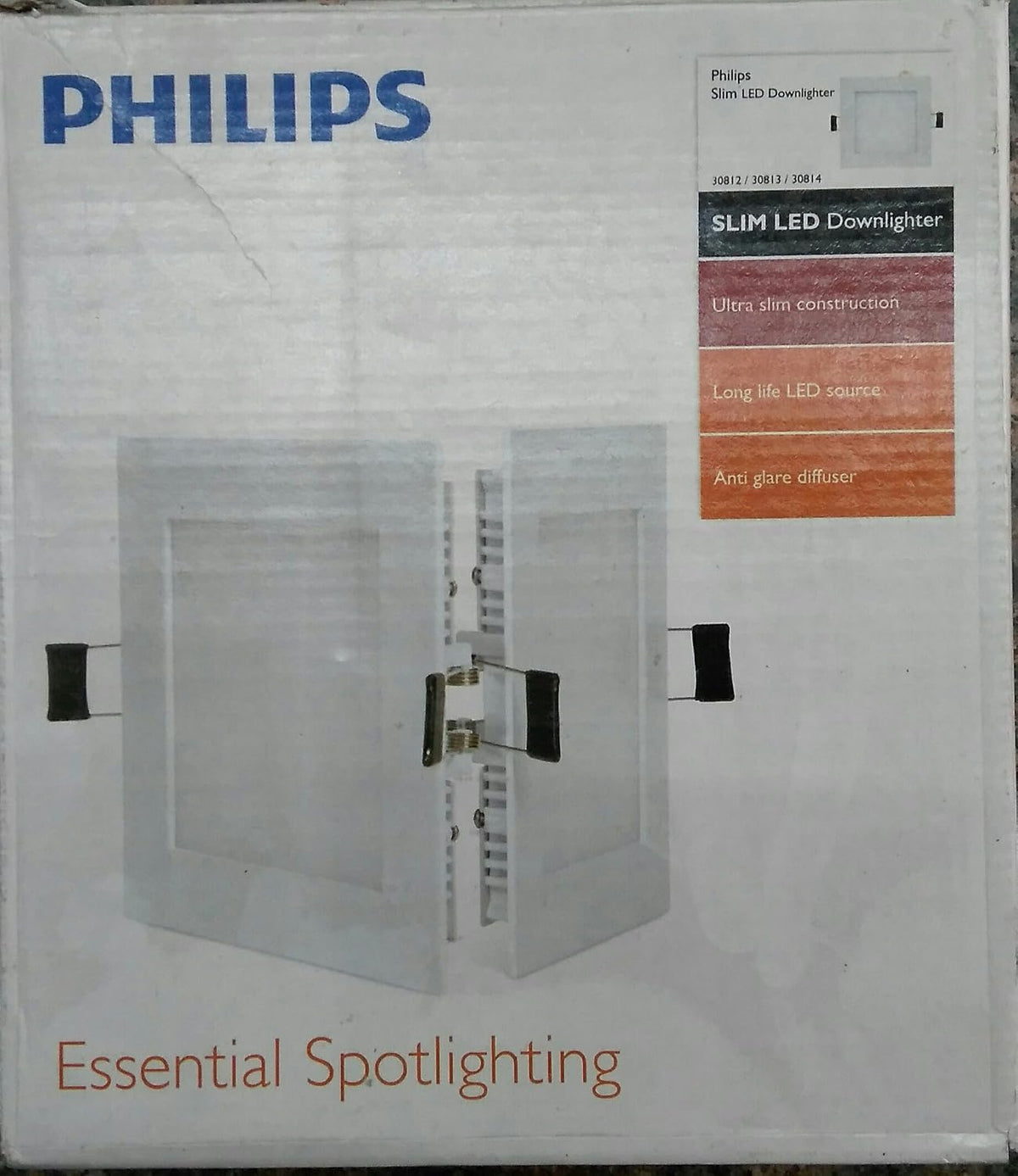 Philips Slim Square LED Downlighter (12W, Cool White)