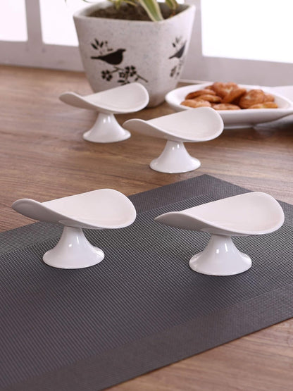 Clay Craft Basics White Mini Desert Stand 4Pcs